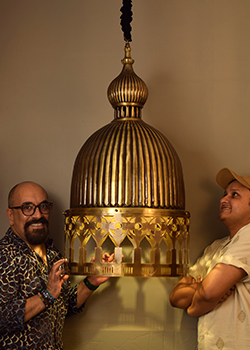 Veneto Lamp Gold Antique by Sahil & Sarthak